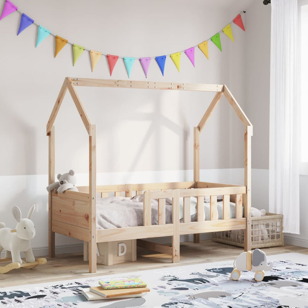 Kinder Hausbett 70x140 cm Kiefer Massivholz
