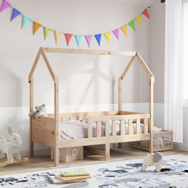 Kinder Hausbett 70x140 cm Kiefer Massivholz