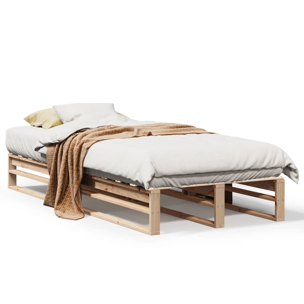 vidaXL Lit en bois massif sans matelas 100x200 cm Bois de pin