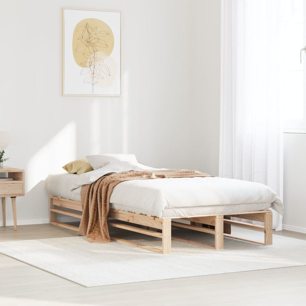 vidaXL Lit en bois massif sans matelas 100x200 cm Bois de pin