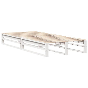 Massivholzbett ohne Matratze Weiß 100x200 cm Kiefernholz