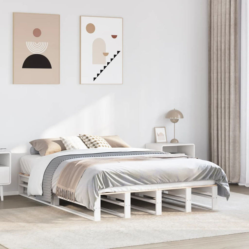 vidaXL Lit en bois massif sans matelas Blanc 120x200 cm Bois de pin