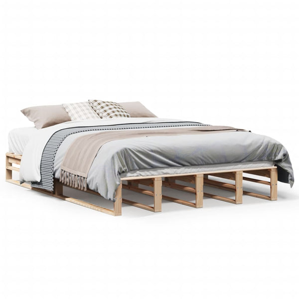 vidaXL Lit en bois massif sans matelas 140x200 cm pin