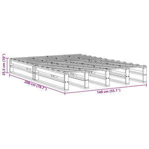 vidaXL Lit en bois massif sans matelas 140x200 cm pin
