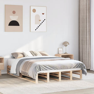 vidaXL Lit en bois massif sans matelas 140x200 cm pin