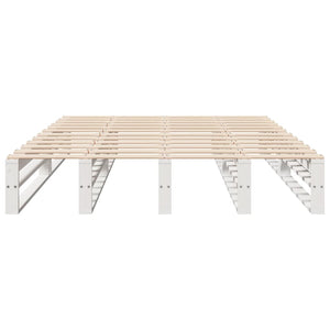 Massivholzbett ohne Matratze Weiß 140x200 cm Kiefernholz