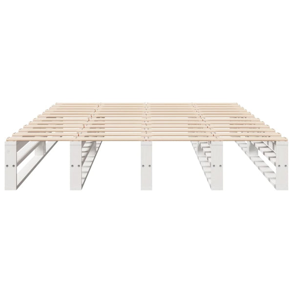 Massivholzbett ohne Matratze Weiß 140x200 cm Kiefernholz