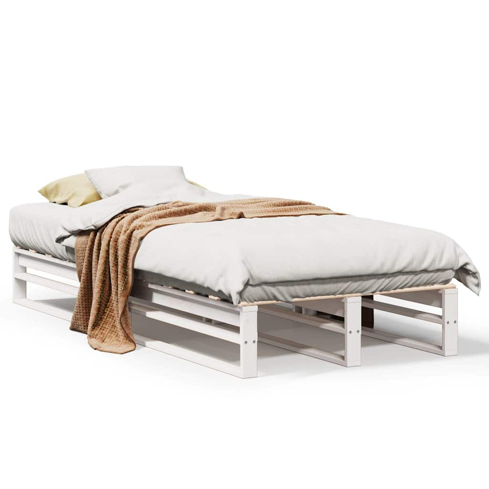 vidaXL Lit en bois massif sans matelas Blanc 75x190 cm Bois de pin