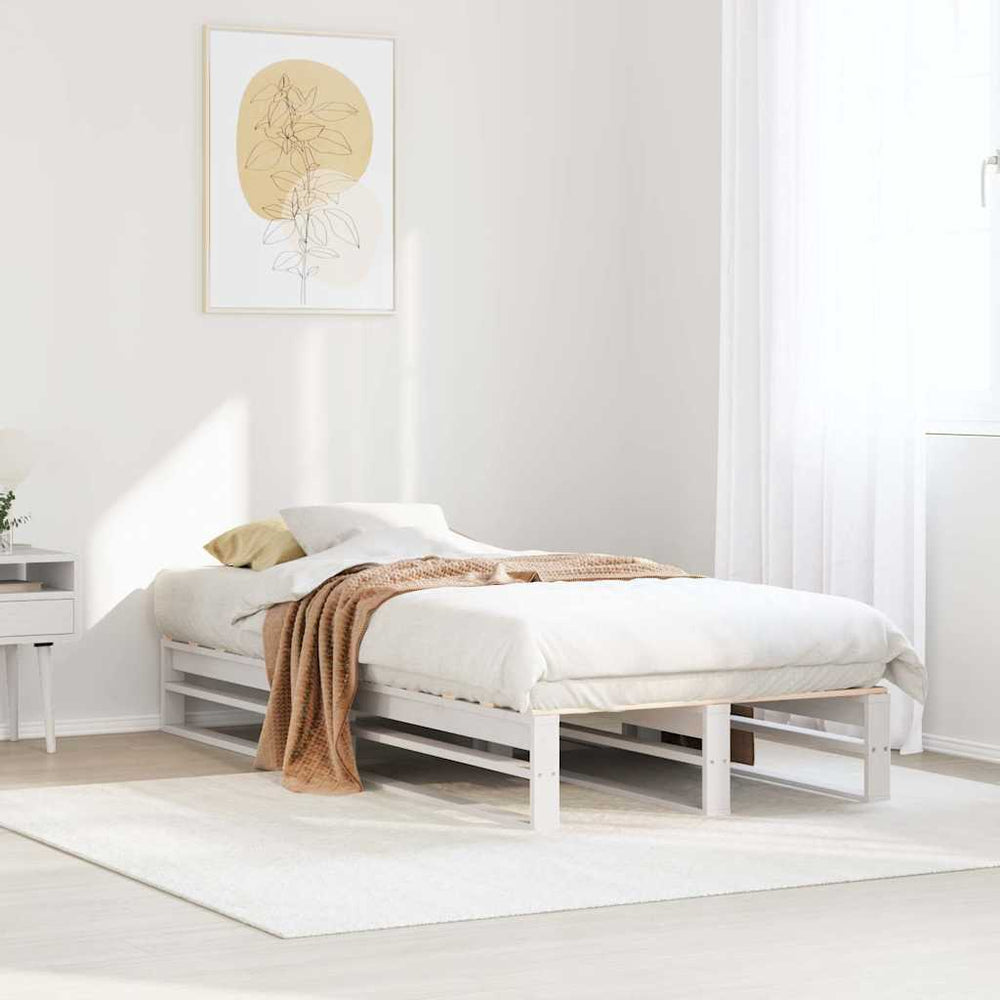 vidaXL Lit en bois massif sans matelas Blanc 75x190 cm Bois de pin