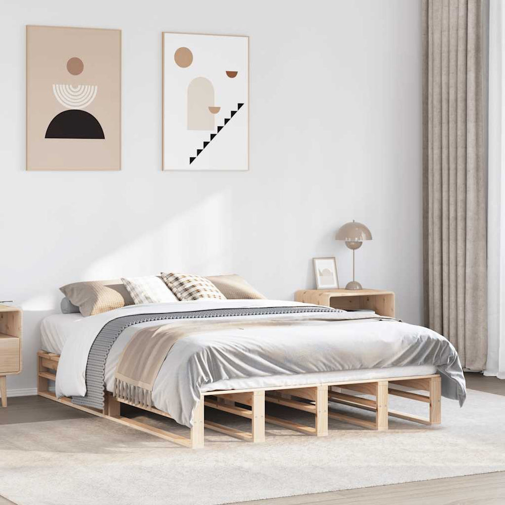 vidaXL Lit en bois massif sans matelas 120x190 cm Pin