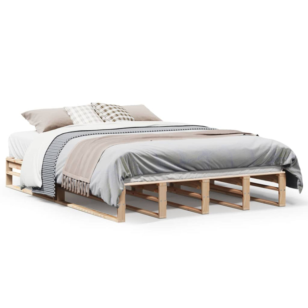vidaXL Lit en bois massif sans matelas 135x190 cm Pin