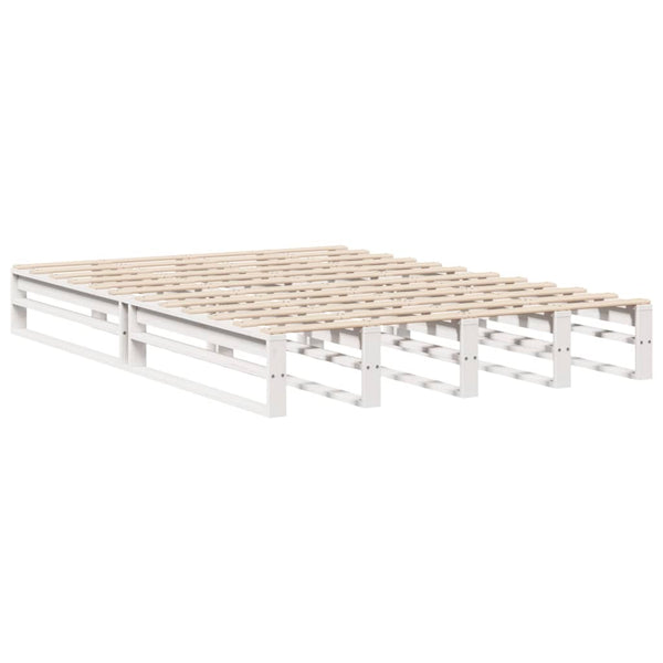 vidaXL Lit en bois massif sans matelas Blanc 135x190 cm Bois de pin