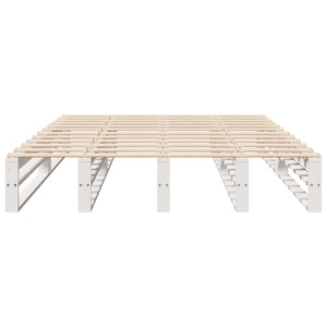 vidaXL Lit en bois massif sans matelas Blanc 135x190 cm Bois de pin