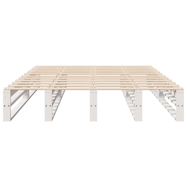 vidaXL Lit en bois massif sans matelas Blanc 135x190 cm Bois de pin