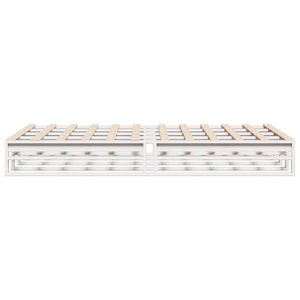 vidaXL Lit en bois massif sans matelas Blanc 135x190 cm Bois de pin