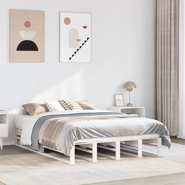 vidaXL Lit en bois massif sans matelas Blanc 135x190 cm Bois de pin
