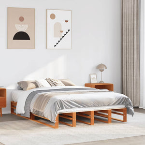 Massivholzbett Kiefer 135x190 cm Wachsbraun