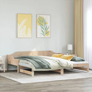 Ausziehbares Tagesbett 80x200 cm Kiefer Massivholz