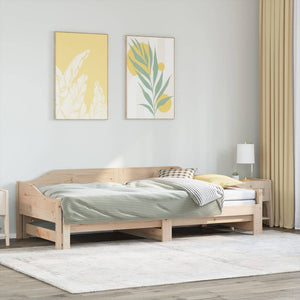 Ausziehbares Tagesbett 80x200 cm Kiefer Massivholz