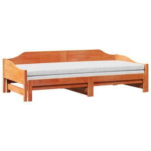 vidaXL Lit de repos extensible marron miel 80x200 cm bois de pin massif
