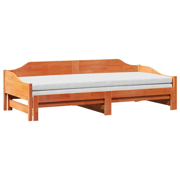 vidaXL Lit de repos extensible marron miel 80x200 cm bois de pin massif