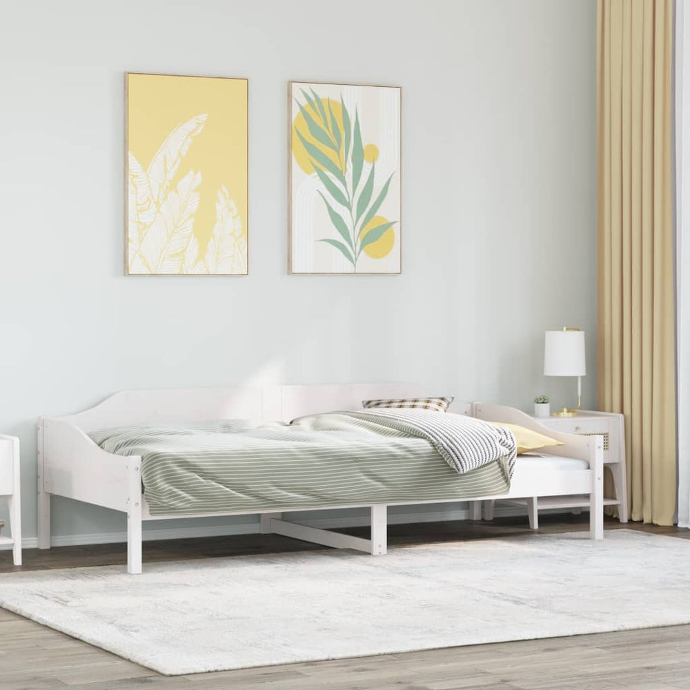 vidaXL Lit en bois massif sans matelas Blanc 90x190 cm Bois de pin
