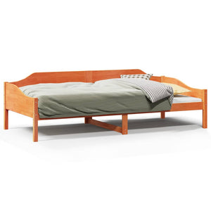 vidaXL Lit en bois massif sans matelas Marron ciré 90x190 cm Bois de pin