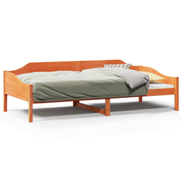 vidaXL Lit en bois massif sans matelas Marron ciré 90x190 cm Bois de pin
