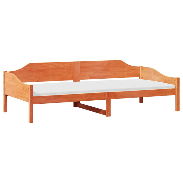 vidaXL Lit en bois massif sans matelas Marron ciré 90x190 cm Bois de pin