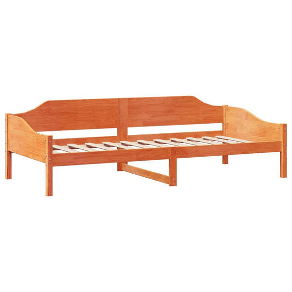 vidaXL Lit en bois massif sans matelas Marron ciré 90x190 cm Bois de pin