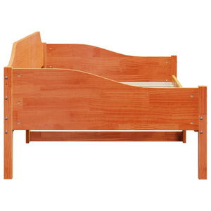 vidaXL Lit en bois massif sans matelas Marron ciré 90x190 cm Bois de pin