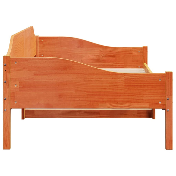 vidaXL Lit en bois massif sans matelas Marron ciré 90x190 cm Bois de pin