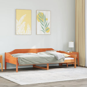vidaXL Lit en bois massif sans matelas Marron ciré 90x190 cm Bois de pin