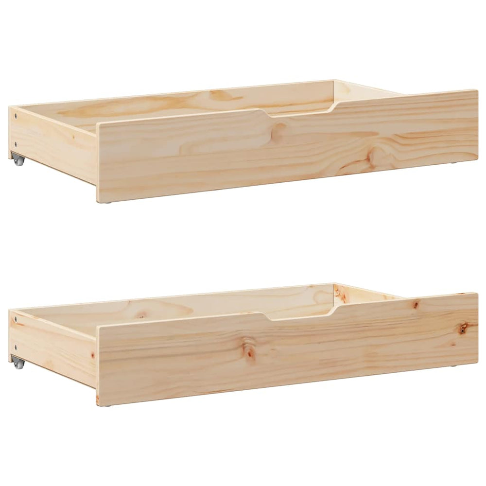 vidaXL Tiroirs de lit à roulettes 2 pcs 95x55x17 cm Bois de pin massif