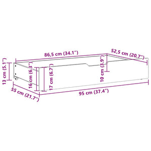Bettschubladen Kiefer Massivholz 2er-Set