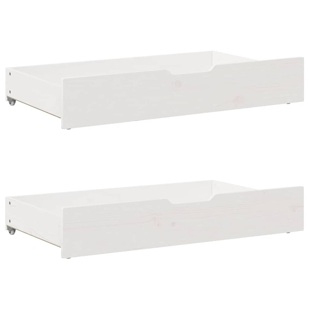 vidaXL Tiroirs de lit 2 pcs Blanc 95x55x17 cm Bois de pin massif
