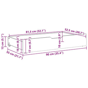 Bettschubladen Kiefer Massivholz 90x55 cm, 2er-Set