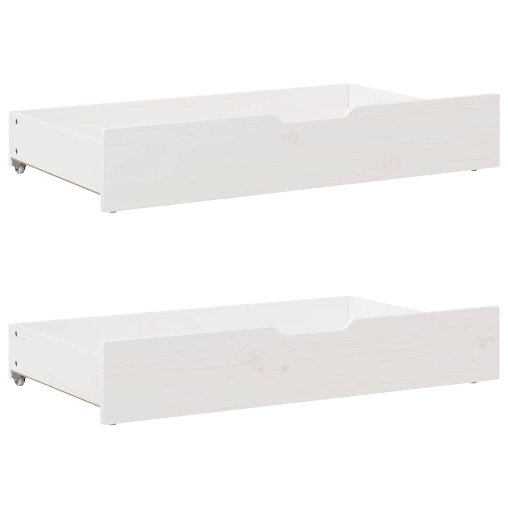 vidaXL Tiroirs de lit 2 pcs Blanc 90x55x17 cm Bois de pin massif