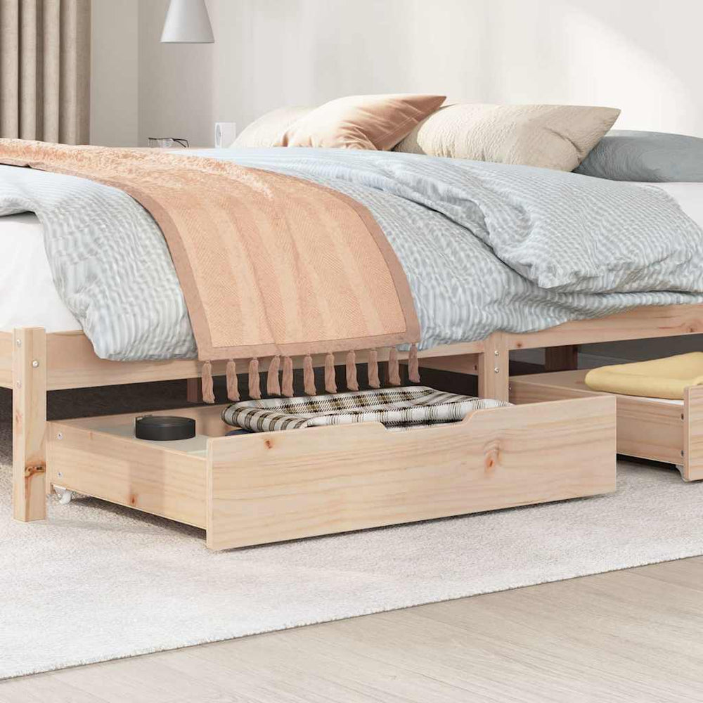vidaXL Tiroirs de lit à roulettes 2 pcs 85x55x17 cm Pin massif