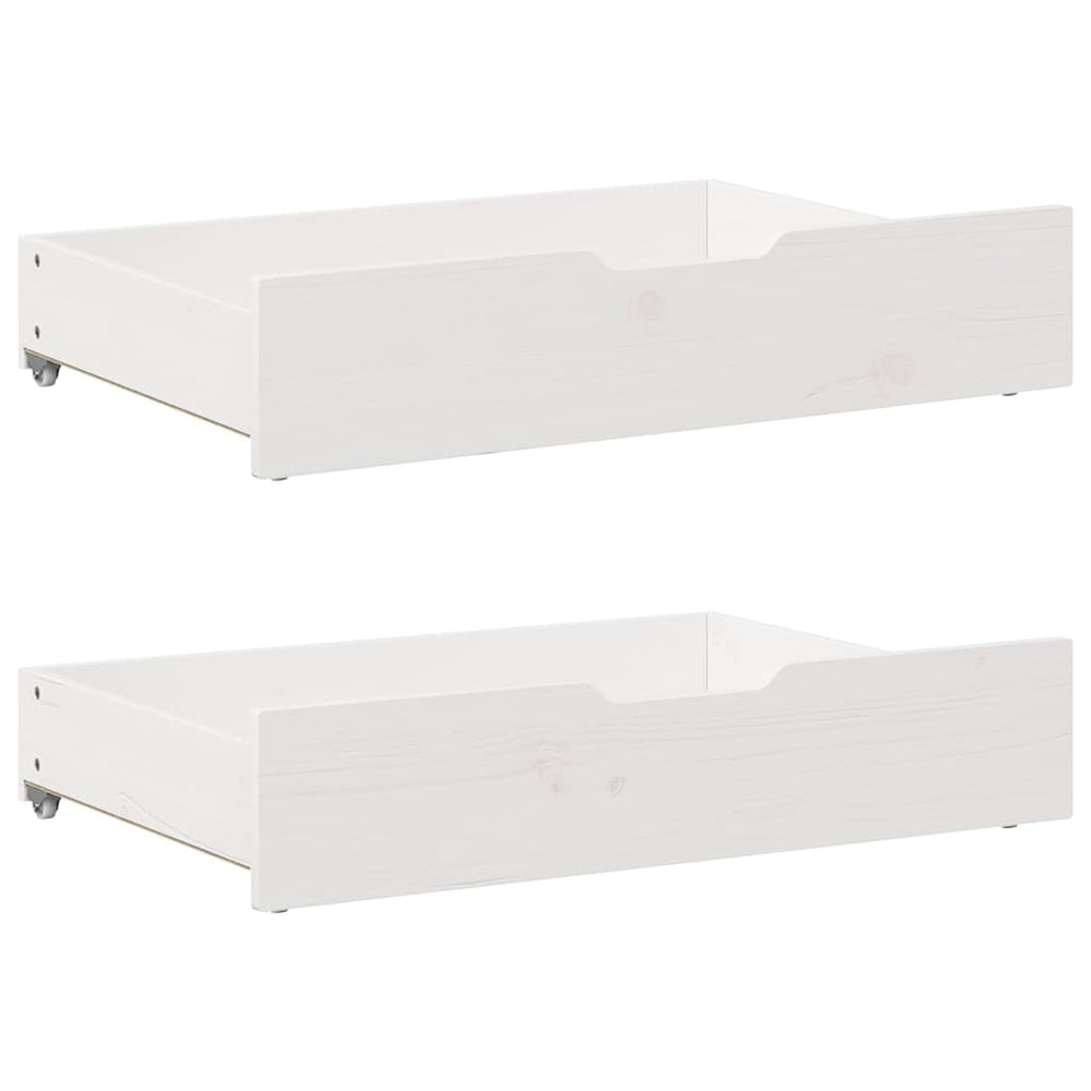 vidaXL Tiroirs de lit 2 pcs Blanc 85x55x17 cm Bois de pin massif