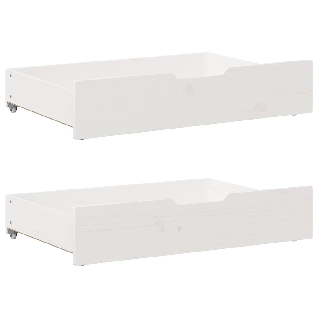 Bettschubladen 2er Set Weiß Kiefer 85x55x17cm