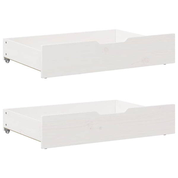 Bettschubladen 2er Set Weiß Kiefer 85x55x17cm