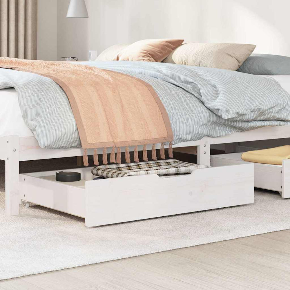 vidaXL Tiroirs de lit 2 pcs Blanc 85x55x17 cm Bois de pin massif