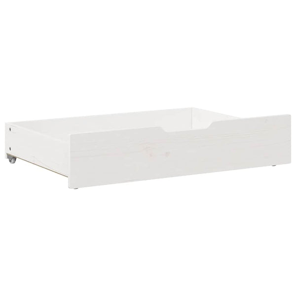 Bettschubladen 2er Set Weiß Kiefer 85x55x17cm