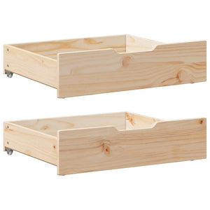 Bettschubladen Kiefer Massivholz 75x55x17 cm, 2er Set