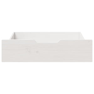 Bettschubladen 2er Set, Kiefer Massivholz, Weiß