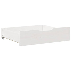 Bettschubladen 2er Set, Kiefer Massivholz, Weiß