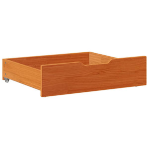 Bettschubladen 2er Set, Kiefer Massivholz, Wachsbraun