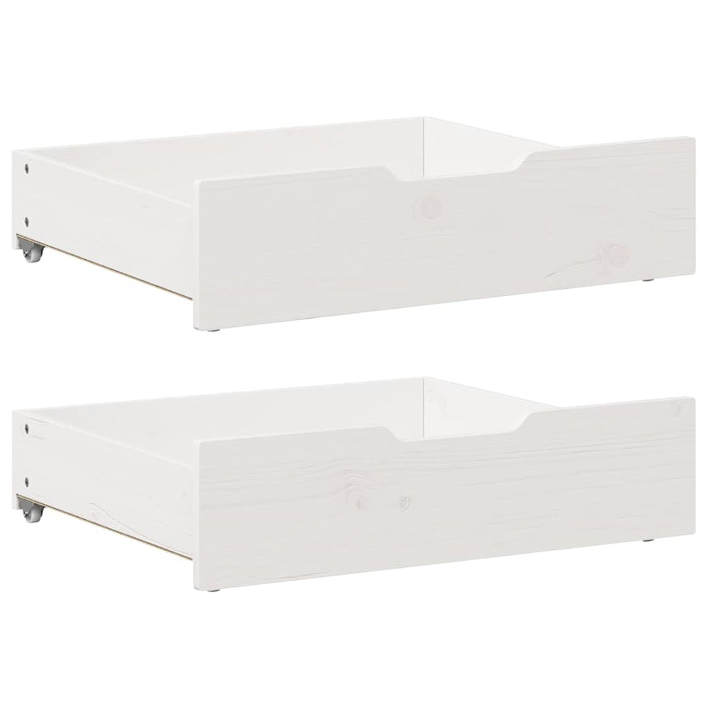 vidaXL Tiroirs de lit 2 pcs Blanc 65x55x17 cm Bois de pin massif