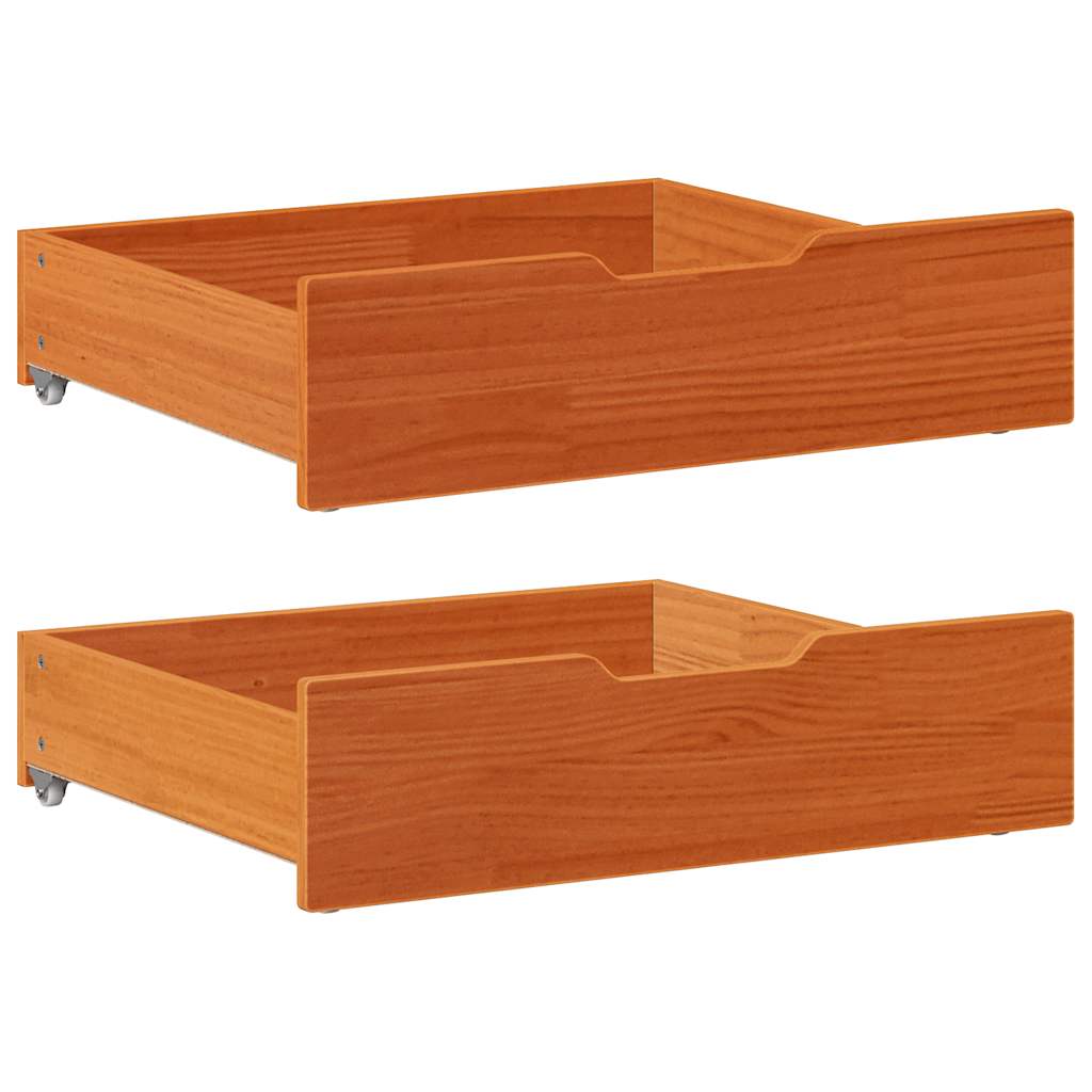 Bettschubladen 2er Set Kiefer Massivholz